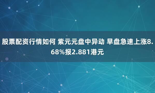 股票配资行情如何 紫元元盘中异动 早盘急速上涨8.68%报2.881港元